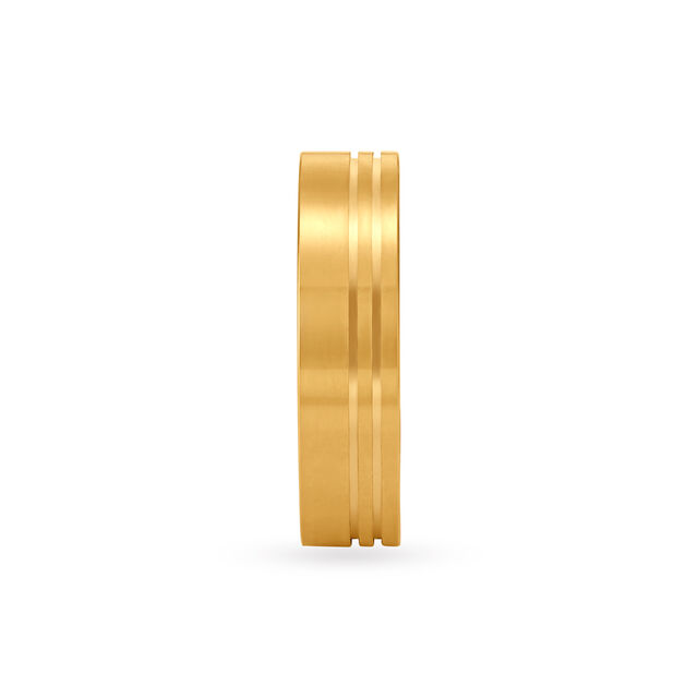 Classy Yellow and White Gold Ridged Finger Ring,,hi-res 3