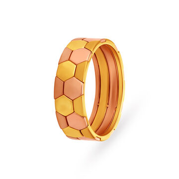 Hexagonal Ring in Yellow and Rose Gold