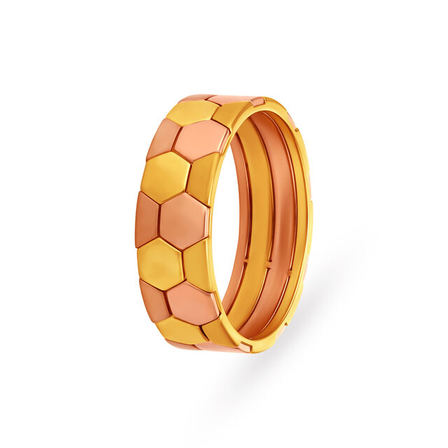 Hexagonal Ring in Yellow and Rose Gold,,hi-res 2
