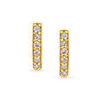 Charming Gold Hoop Earrings with Stones,,hi-res 
