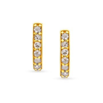 Charming Gold Hoop Earrings with Stones