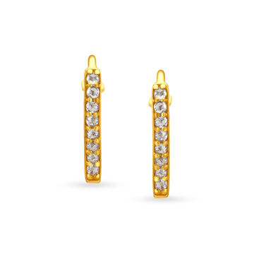 Modish Hoop Earrings with Un-cut Diamonds