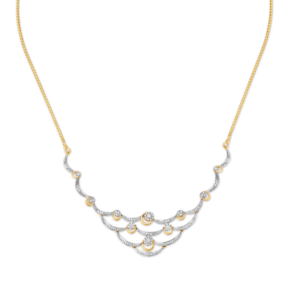 Buy Ethereal Cascade Diamond Necklace Set at Best Price | Tanishq US