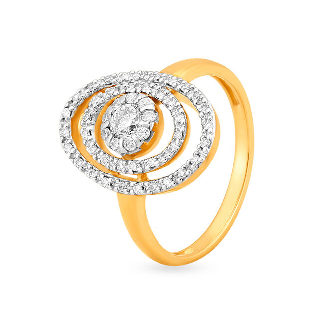 Bewitching 18 Karat Yellow Gold And Diamond Finger Ring