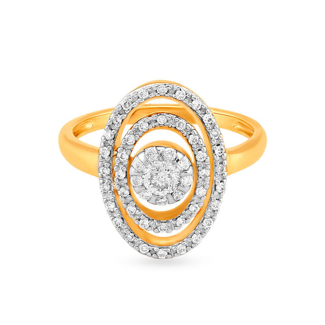 Bewitching 18 Karat Yellow Gold And Diamond Finger Ring