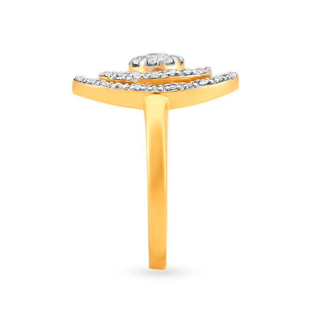 Bewitching 18 Karat Yellow Gold And Diamond Finger Ring