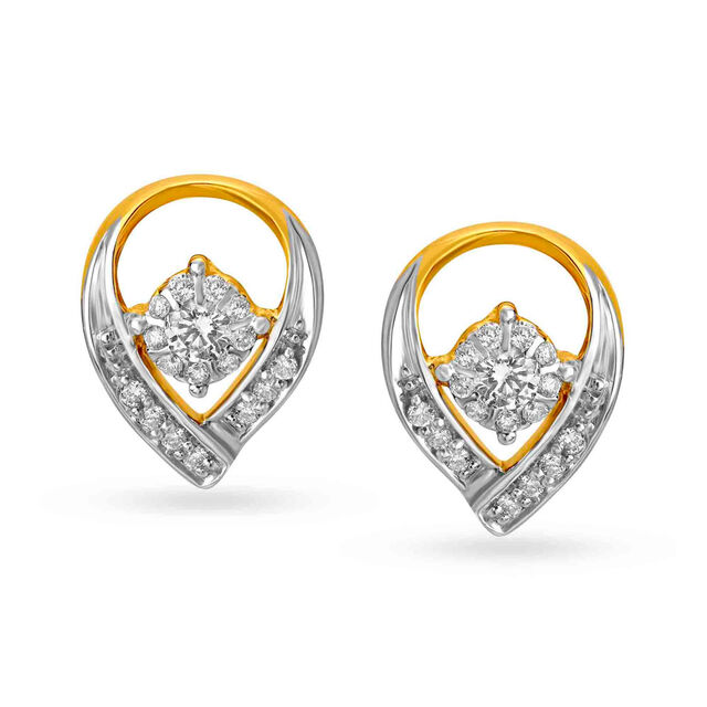 18 Karat Yellow Gold Diamond Stud Earrings,,hi-res 