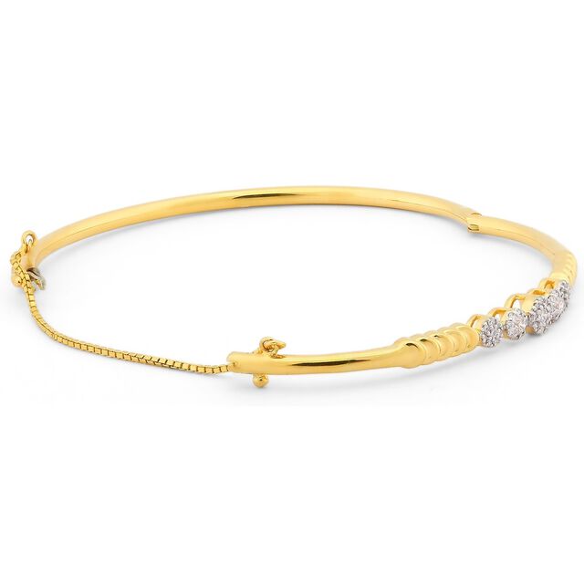Yellow Gold Diamond Bangle 2