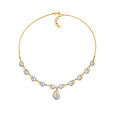 Sleek Dainty Diamond Embellished Gold Necklace Set,,hi-res 2