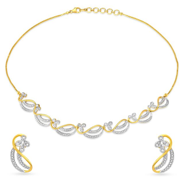 Cascading Filigree Diamond Necklace Set 