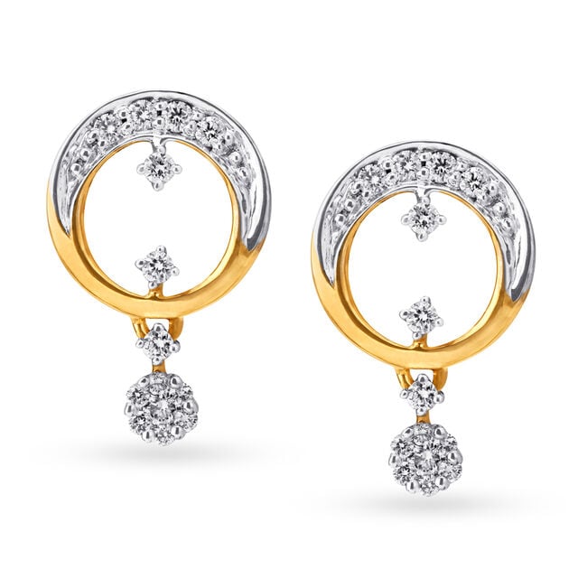 Contemporary Diamond Drop Earrings 