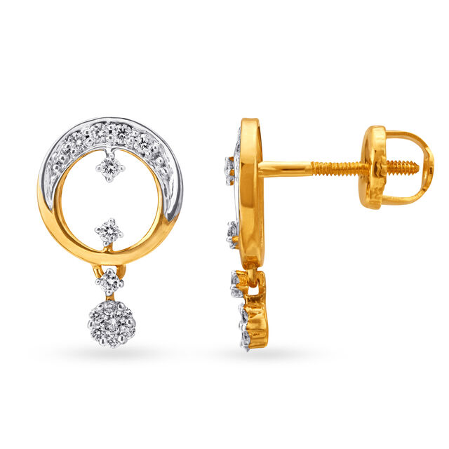 Floral Motif Fancy Diamond Drop Earrings,,hi-res 2