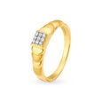 Stunning Geometric Scallop Diamond Ring for Men 