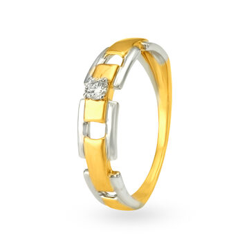 Characterful 18 Karat Dual Gold And Diamond Finger Ring