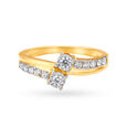 Glamorous 18 Karat Yellow Gold And Diamond Finger Ring 2