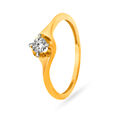 Chic 18 Karat Yellow Gold And Diamond Finger Ring,,hi-res 