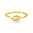 Chic 18 Karat Yellow Gold And Diamond Finger Ring,,hi-res 2