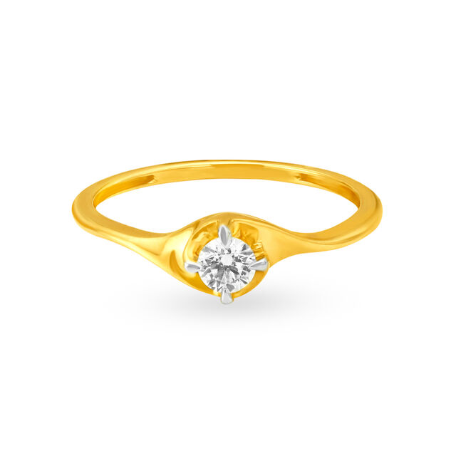 Chic 18 Karat Yellow Gold And Diamond Finger Ring,,hi-res 2