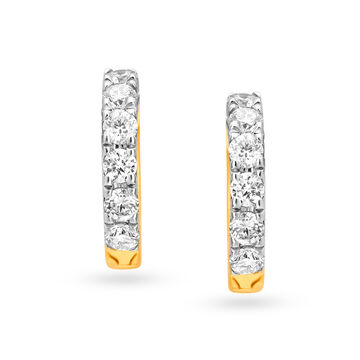 Bewitching 18 Karat Yellow Gold And Diamond Hoops