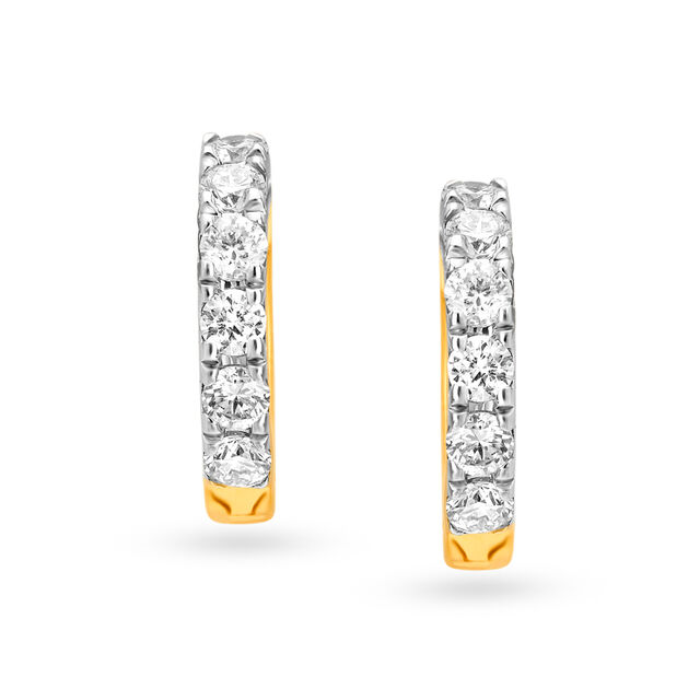 Bewitching 18 Karat Yellow Gold And Diamond Hoops 