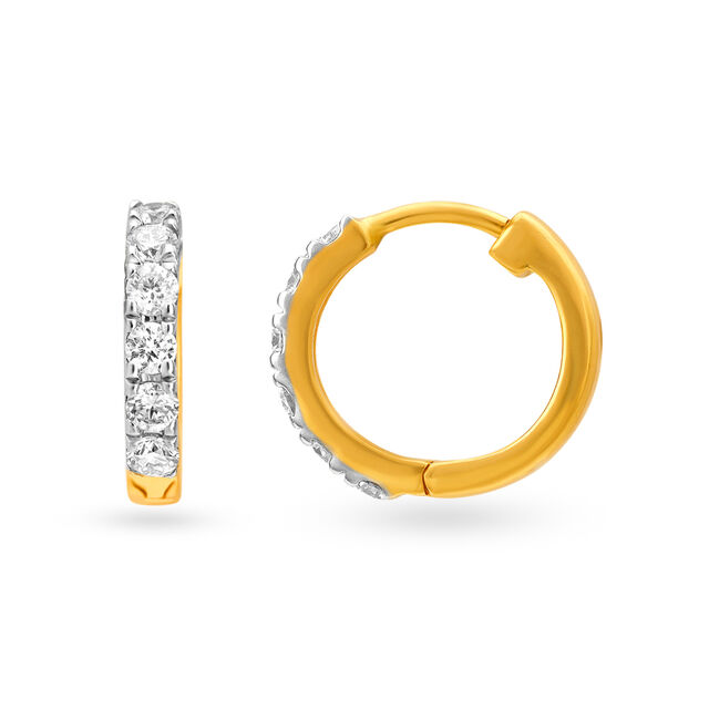 Bewitching 18 Karat Yellow Gold And Diamond Hoops 2