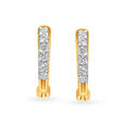 Graceful 18 Karat Yellow Gold And Diamond Earrings 
