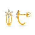 Enamouring Floral Diamond Hoop Earrings 4