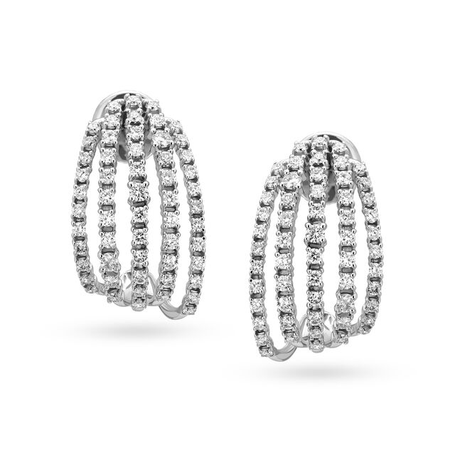 Fabulous Eternity White Gold and Diamond Hoop Earrings 