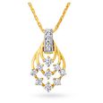 Exquisite 18 Karat Yellow Gold And Diamond Leaf Pendant,,hi-res 