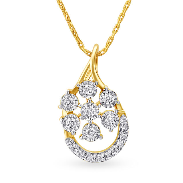 Unique Floral Motif Diamond Pendant,,hi-res 