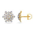 Stunning Floral Gold and Diamond Stud Earrings,,hi-res 2