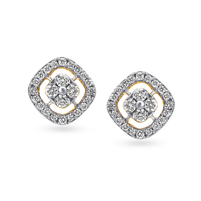 Dazzling Geometric Diamond Stud Earrings,,hi-res 