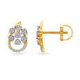 Teardrop Floral Diamond Stud Earrings 2