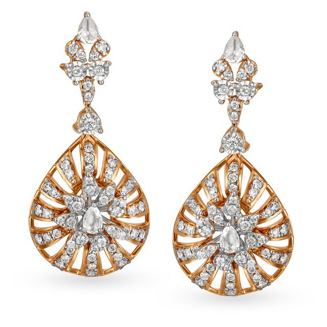 18 Karat Gold and Diamond Drop Earring,,hi-res 