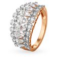 Intricate 18 Karat Rose Gold And Diamond Statement Ring 