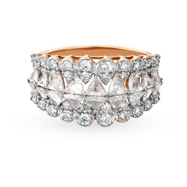 Intricate 18 Karat Rose Gold And Diamond Statement Ring 2