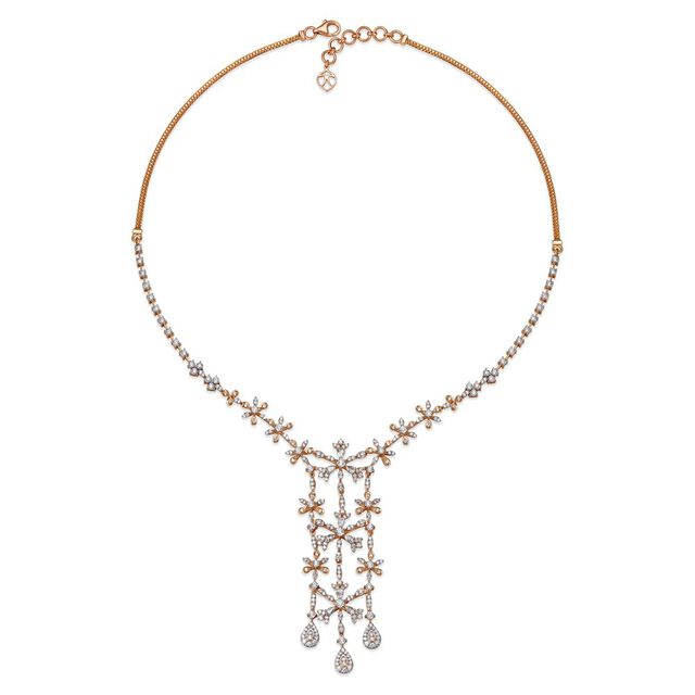 18 Karat Gold and Diamond Studded Necklace,,hi-res 