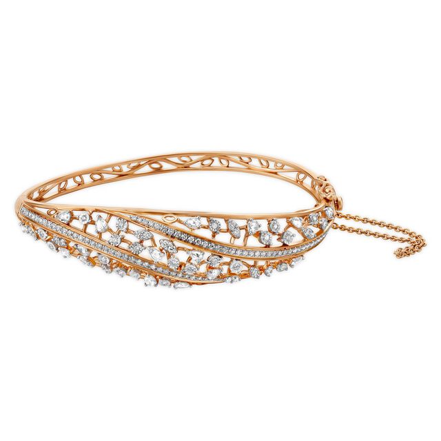 Curvy Graceful Diamond Bangle,,hi-res 
