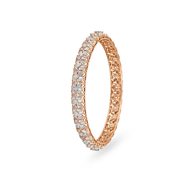 18 Karat Gold Studded Bangle,,hi-res 2