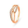 Genteel Wave Rose Gold and Diamond Finger Ring,,hi-res 
