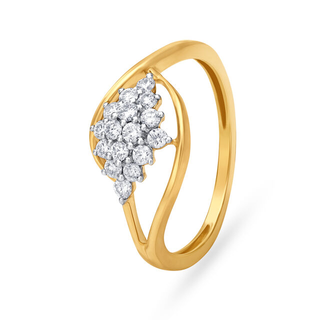 Eye Shape Diamond Finger Ring,,hi-res 