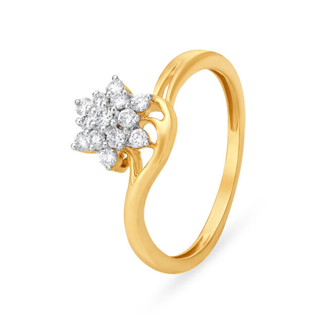Enrapturing 18 Karat Yellow Gold And Diamond Floral Ring,,hi-res 