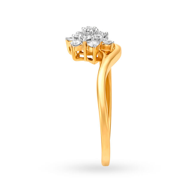 Enrapturing 18 Karat Yellow Gold And Diamond Floral Ring,,hi-res 3