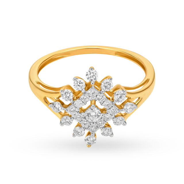 Deluxe Rhombic Design Diamond Finger Ring 2