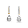 Graceful Teardrop Style Diamond Hoop Earrings,,hi-res 