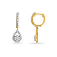 Graceful Teardrop Style Diamond Hoop Earrings,,hi-res 2