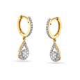 Graceful Teardrop Style Diamond Hoop Earrings,,hi-res 3