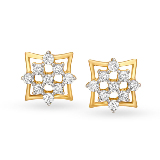 Fancy Navaratna Diamond Stud Earrings,,hi-res 
