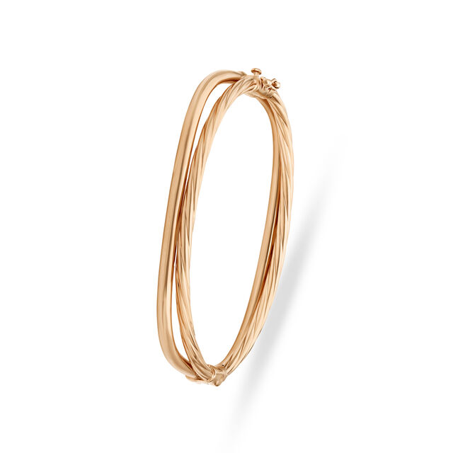 Urbane Yellow Gold Ribbed Bangle,,hi-res 2