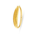 Sophisticated Yellow Gold Ribbed Bangle,,hi-res 2